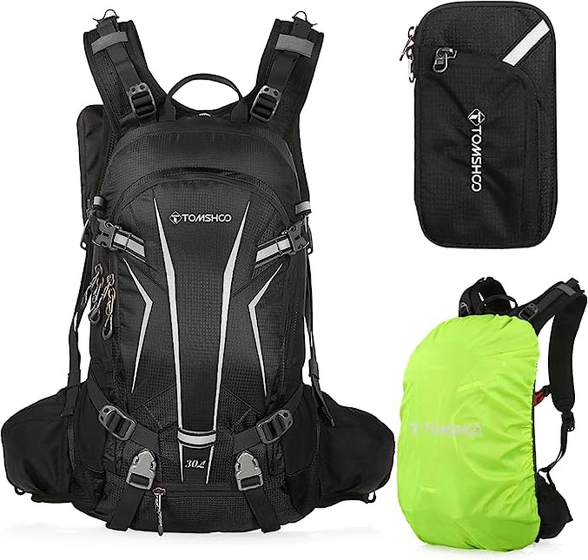 Fietstas, 20 L, Outdoor Rugzak, Multifunctionele Wandelrugzak, Ski Rugzak voor Fietsen, Paardrijden, Bergbeklimmen, met Regenhoes en Helmnet