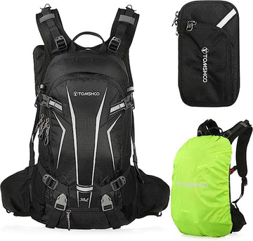 Fietsrugzak, 20 l, outdoor rugzak, multifunctionele wandelrugzak, ski rugzak voor fietsen, Paardrijden, bergbeklimmen, met regenkap en helm