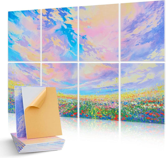 Akoestische panelen zelfklevend 120 x 80 cm - 8 stuks geluidsisolatie wandbekleding - decoratief akoestisch schuim voor wanddecoratie - opnamestudio woonkamer en slaapkamer - geluidsabsorberende akoestische panelen