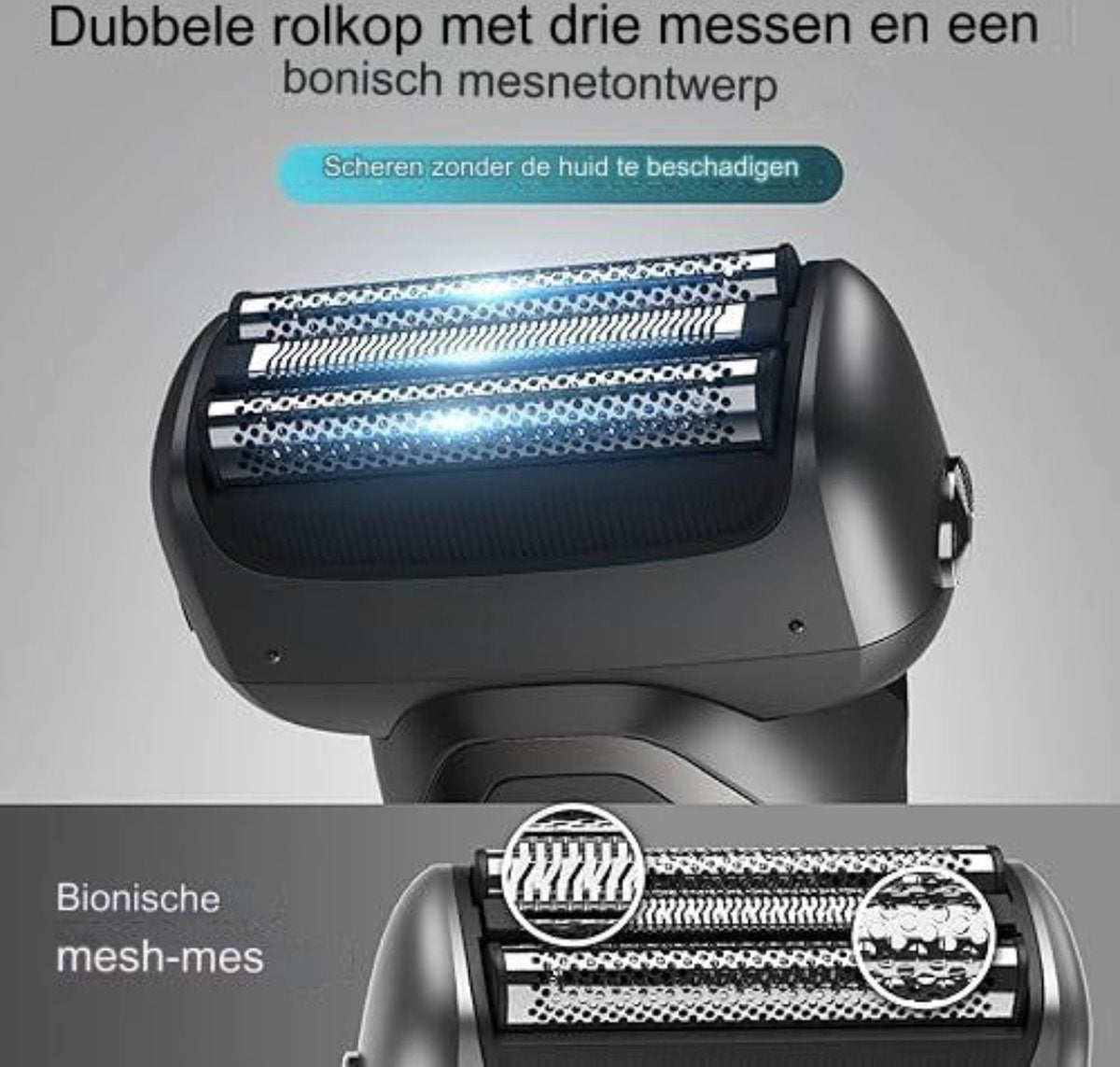 Bodygroomer Mannen - Bodytrimmer Heren - Bodyshaver Mannen - Lichaamsgroomer - 360° Flex - Waterdicht - LED-scherm - Grijs