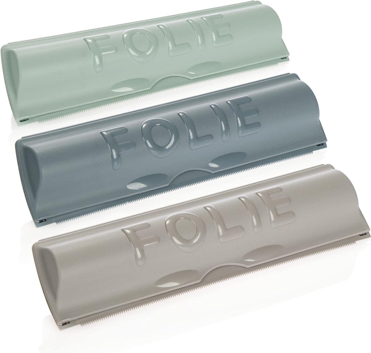3x foliesnijder - aluminiumfoliedispenser - vershoudfoliedispenser - praktische houder voor bakpapier, aluminiumfolie of vershoudfolie (3 stuks - kleurrijk)