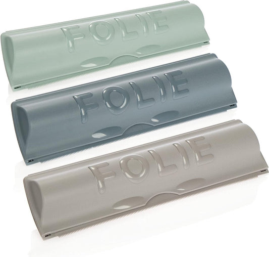 3x foliesnijder - aluminiumfoliedispenser - vershoudfoliedispenser - praktische houder voor bakpapier, aluminiumfolie of vershoudfolie (3 stuks - kleurrijk)