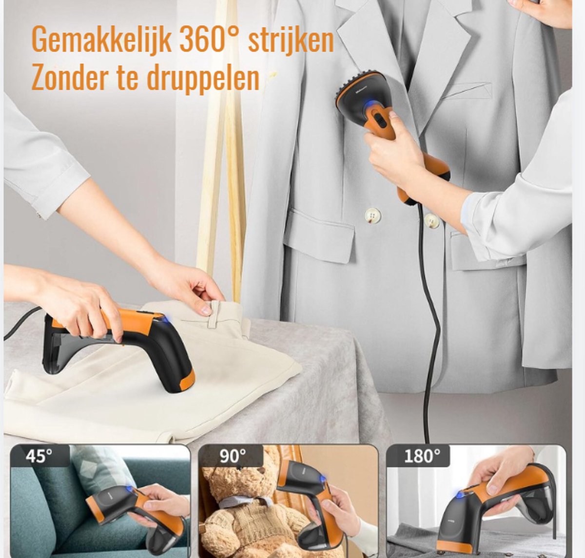 Clothes Steamer - Handheld Steamer - Garment Steamer - Clothing Ironing Machine - For Clothes and Furniture - Portable - Wrinkle Remover