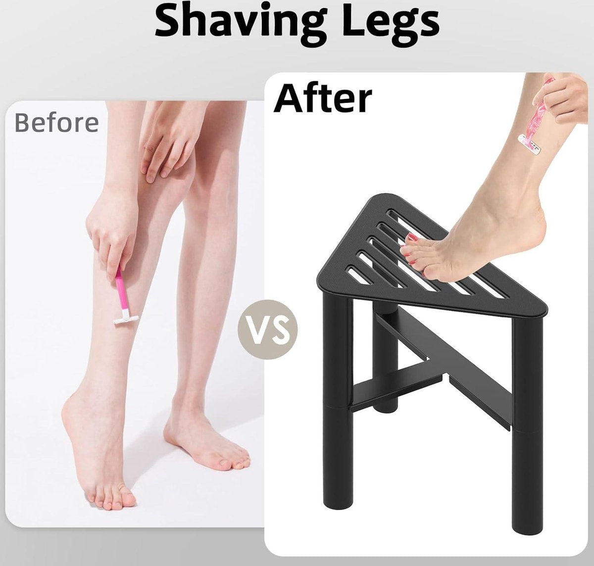 Metal Corner Shower Bench Stool Waterproof | For Inside Shower | Foot Rest Bench Bathroom | Shower Stool Seat For Shaving Legs | pop up stool