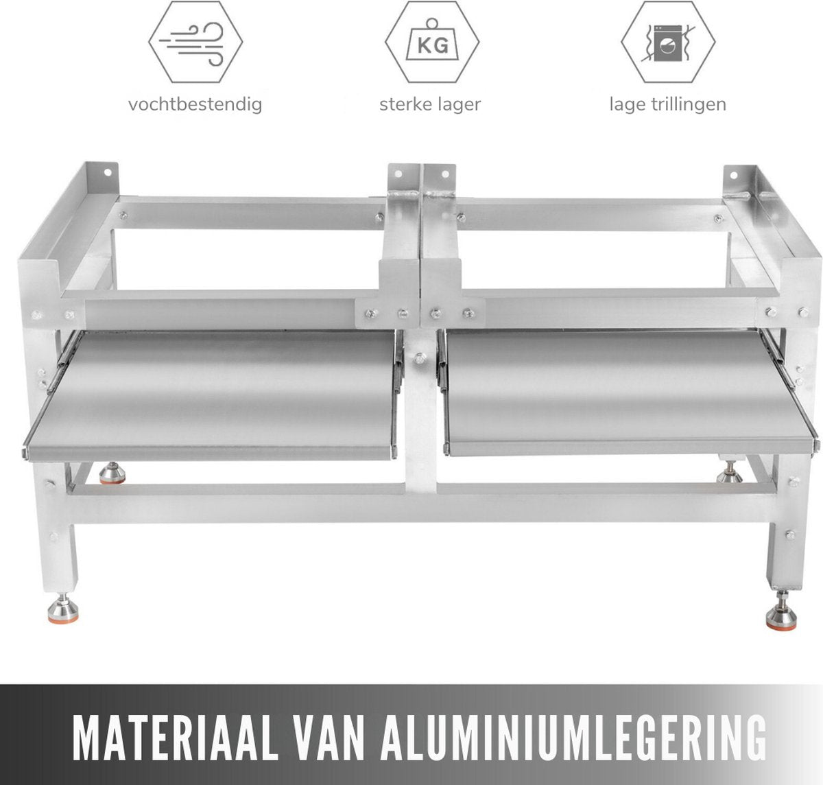 Wasmachineverhoging - 2 Stuks - Verhoger - Voetstuk - 64 x 64 x 61cm - Roestvrij Staal