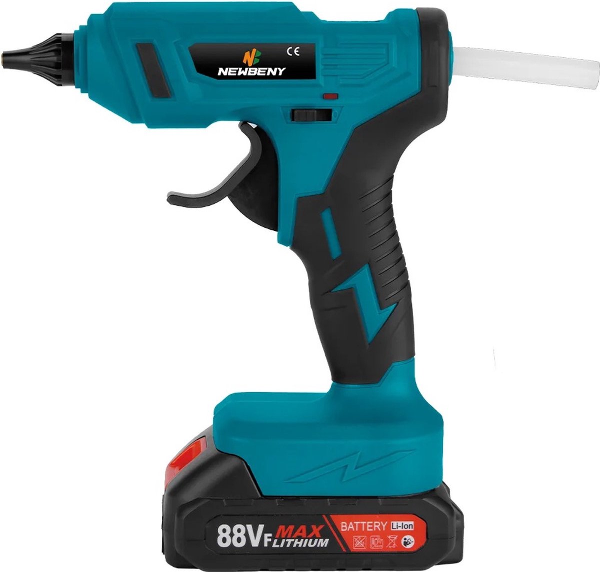 Cordless Hot Glue Gun - Cordless - Includes 2 Batteries - Free 10 Glue Sticks - Suitable for Makita B series 18V Tool Batteries - 100 WATT - Heats Up To 280 Degrees - 11mm Diameter - Blue