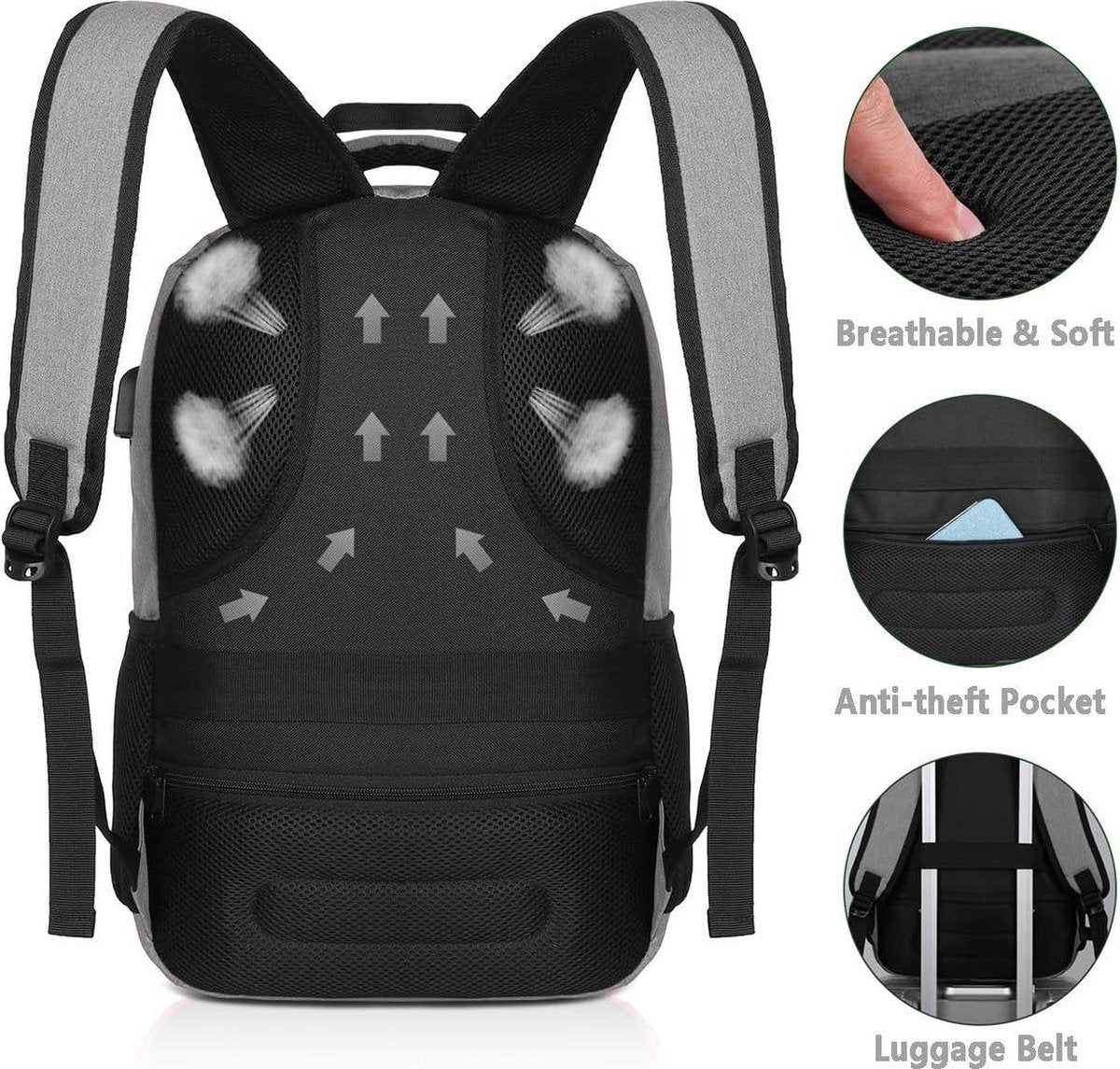 17.3 inch Laptop Rugzak voor Mannen en Vrouwen - Tiener Schooltas - Voor Middelbare School College Kantoor Werk Dagrugzak Reizen