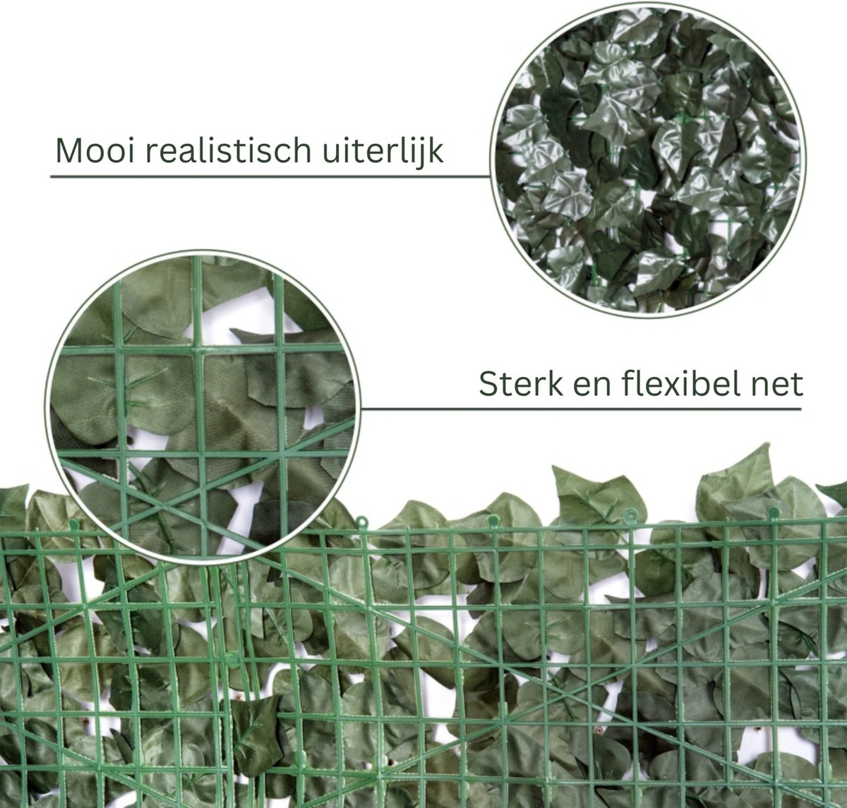 Kunsthaag - Klimop - Tuinscherm - Zichtbreeknet - Balkonscherm - Wanddecoratie - Zichtdoek - Voor buiten - 300 x 100 cm