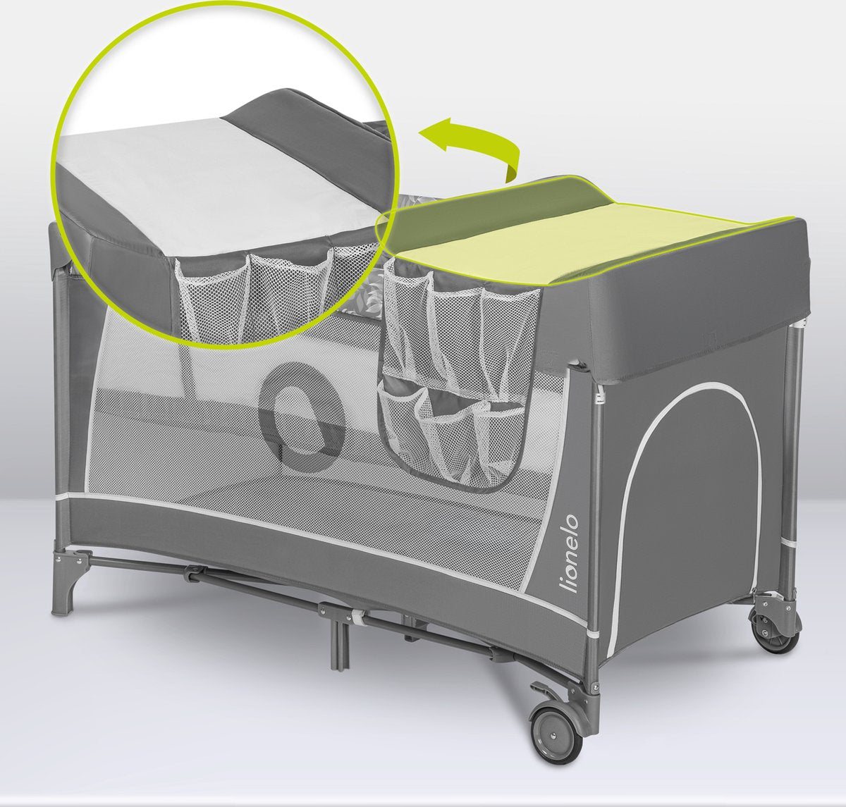 Lionelo Flower - Meegroeibed - Co-sleeper - LockGuard - Draagtas - 2-in-1