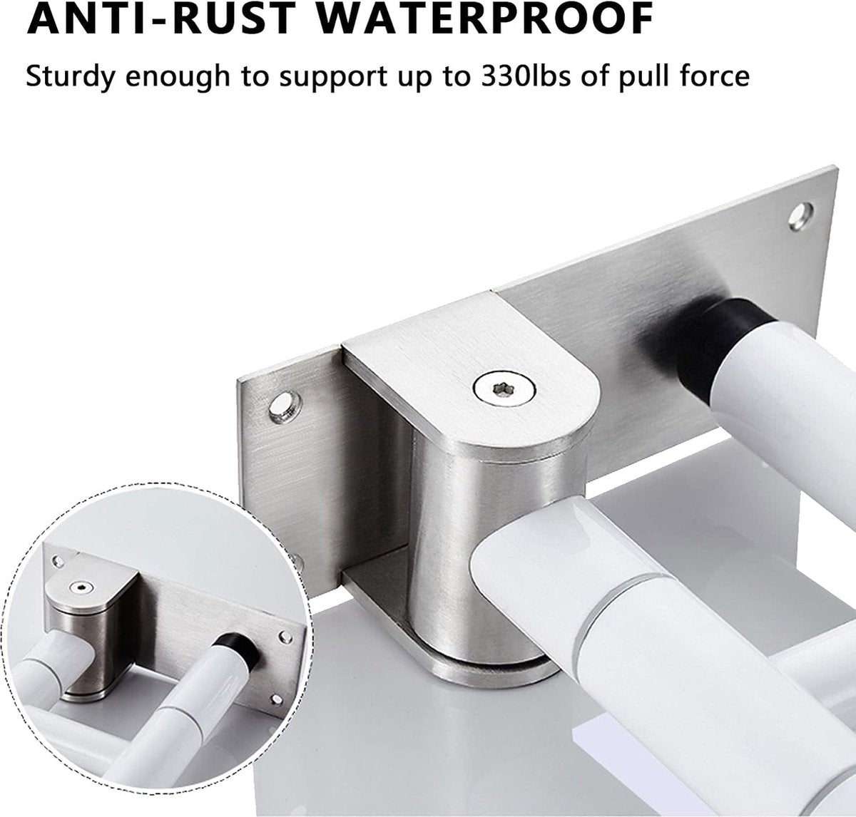 Wandsteungreep, toilet, badkamer, douche, opklapbare handgreep, leuning, veiligheidszitsteun, roestvrij staal, antislip, valgrepen, steunhulp, wandmontage voor gehandicapten, 2024