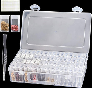 Zaadopbergdoos, met 64 vakken en 112 stickers, zaaibak voor bloemzaden, groentezaden, fruitzaden, peperzaden, klaverzaden, basilicumzaden, tomatenzaden