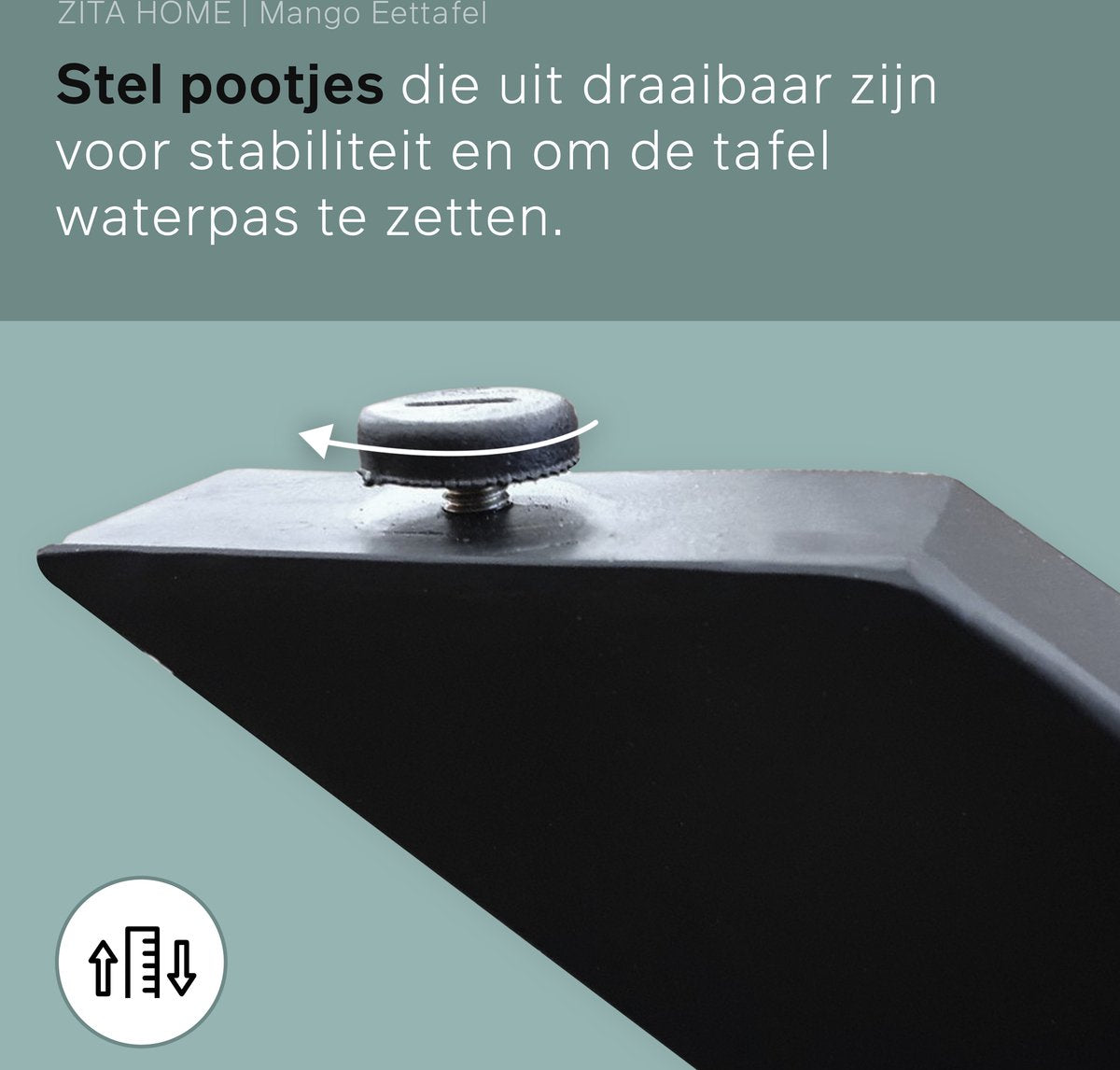 Eettafel Thom - ovaal - 190 x 100 cm - bruin mangohout zwarte matrixpoot van metaal - Dik Blad