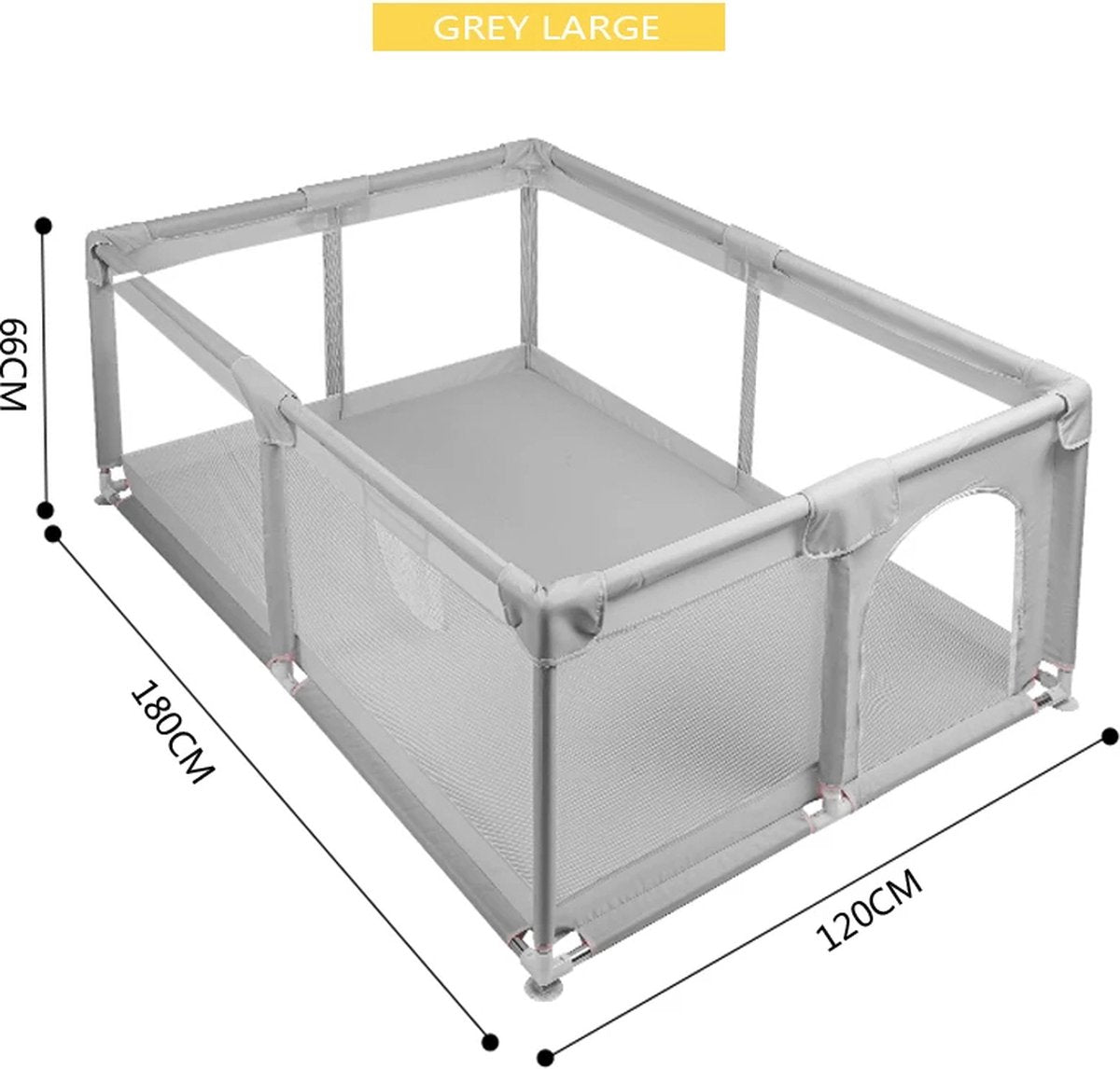 Decotopia - Speelbox - Babybox - Speelruimte - Veilig Spelen - 120cm x 180cm - Grijs - M