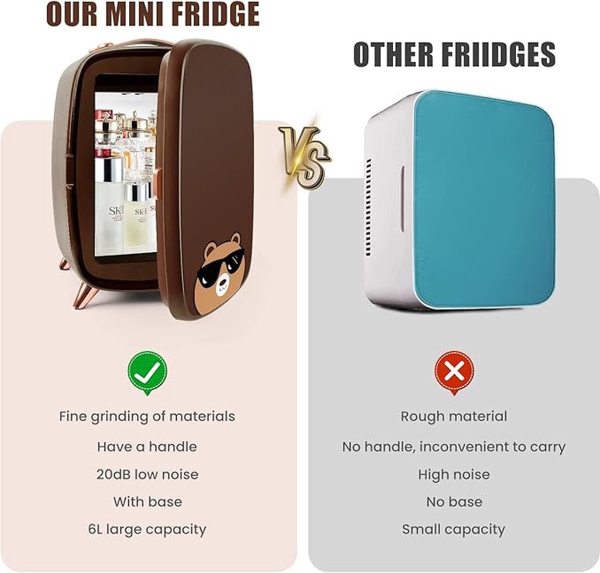 Mini Koelkast voor Drankjes - Mini Koelkast - Mini Koelkasten - Mini Koelkast - Minibar - Kleine Koelkast