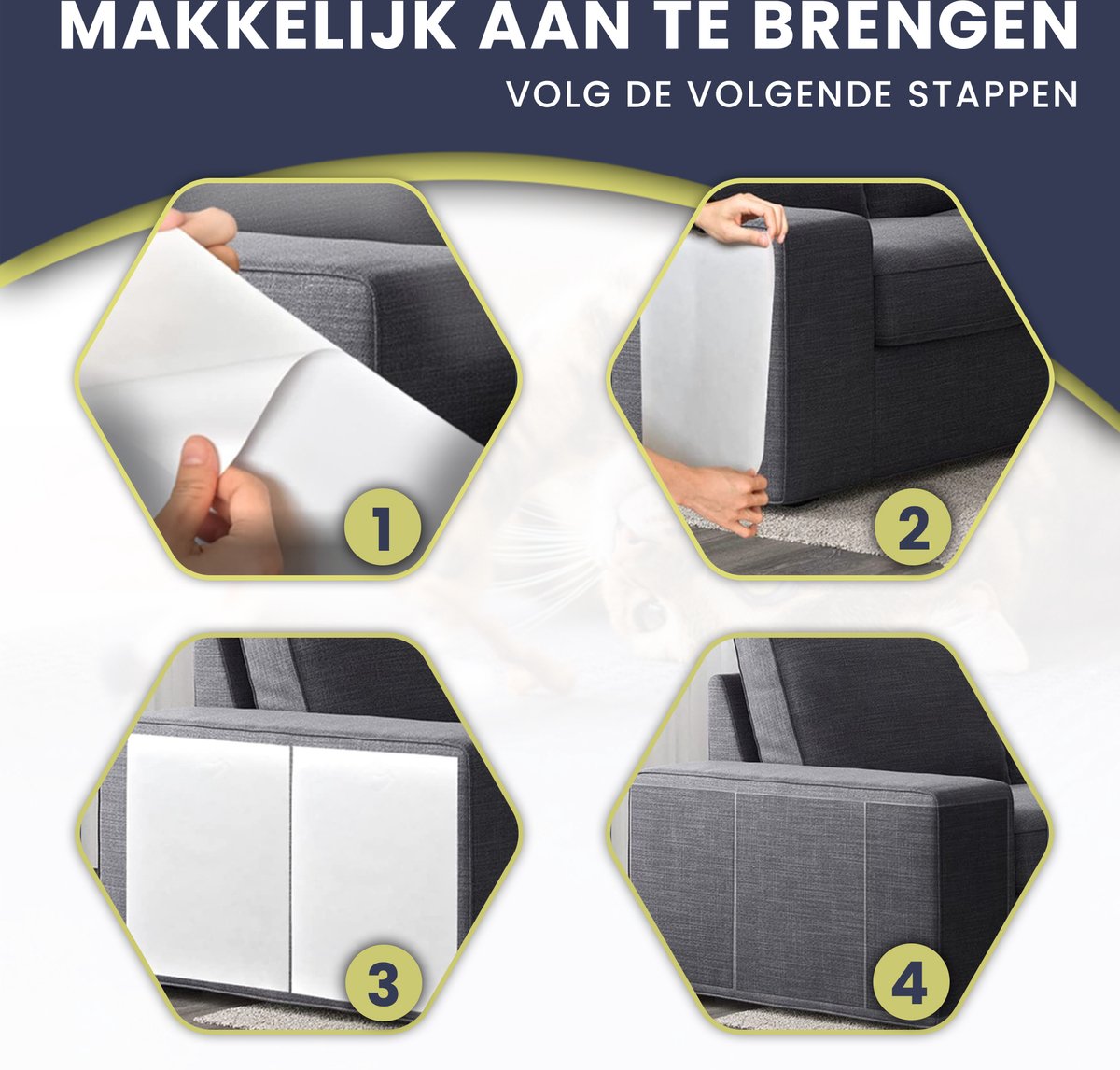 Antikrab Vellen voor Kat en Hond - 6 XL Vellen – Zonder Punaises - Tegen Krabben – Bankbescherming – Meubelbescherming – Krabpaal – Anti Scratch – 43.2 x 30.5cm – Transparant
