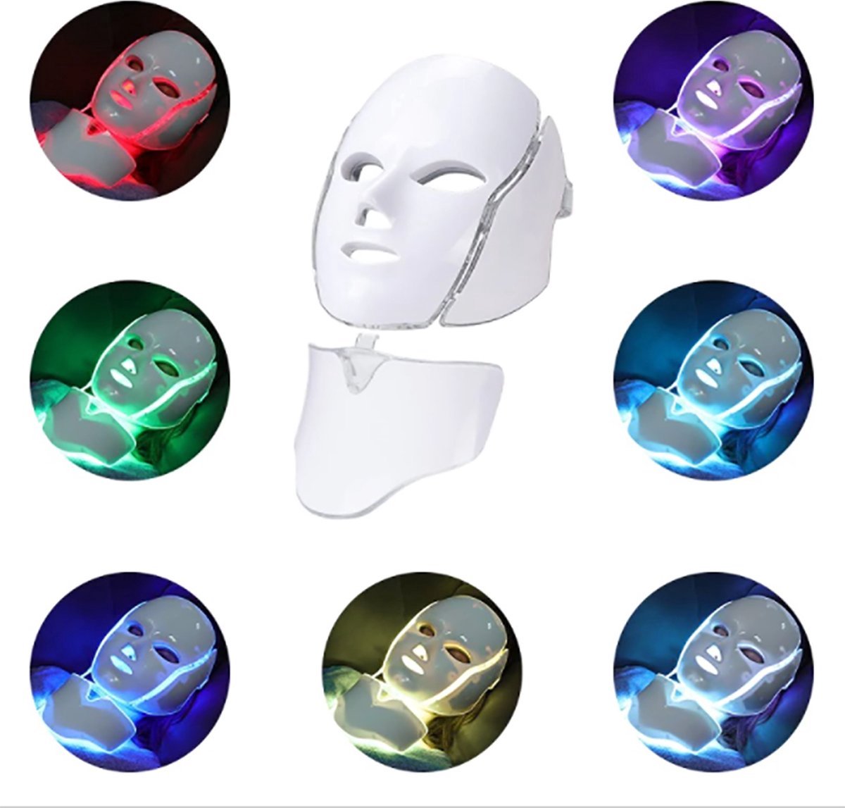 VENEUX® Led masker – lichttherapie – gezichtsmasker led – acneverzorging – anti-aging apparaat – huidverzorging - 7 kleuren – FDA - CE – 2020