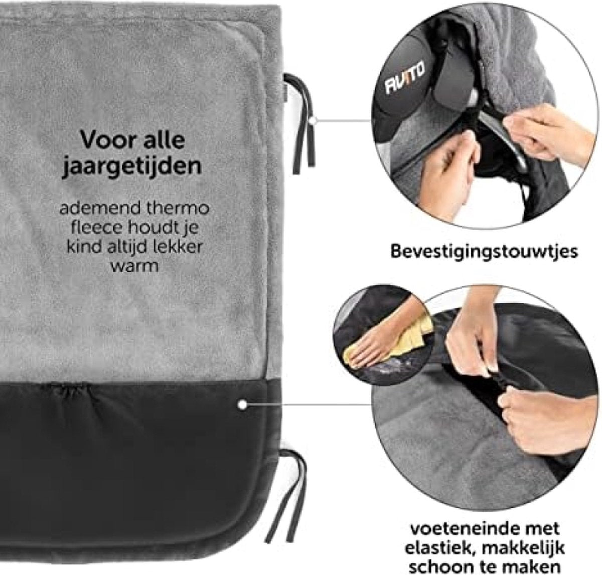 Lux Kinderwagendeken - Alternatief voor Voetenzak - Universeel voor Wandelwagen, Kinderwagen en Buggy - Waterafstotende 4 seizoenen Fleece Deken - met Draagtas