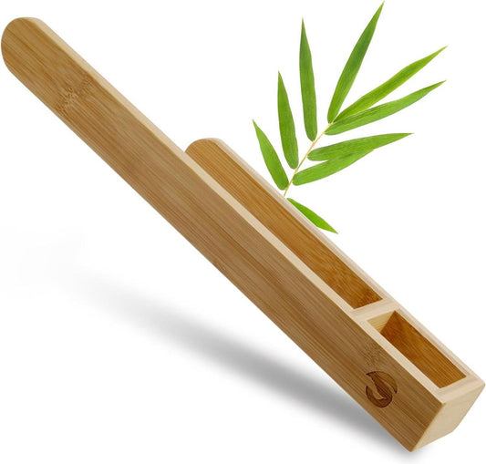 Bamboo towel holder without drilling - Self-adhesive towel rack - Guest towel rack 38.5cm towel ladder