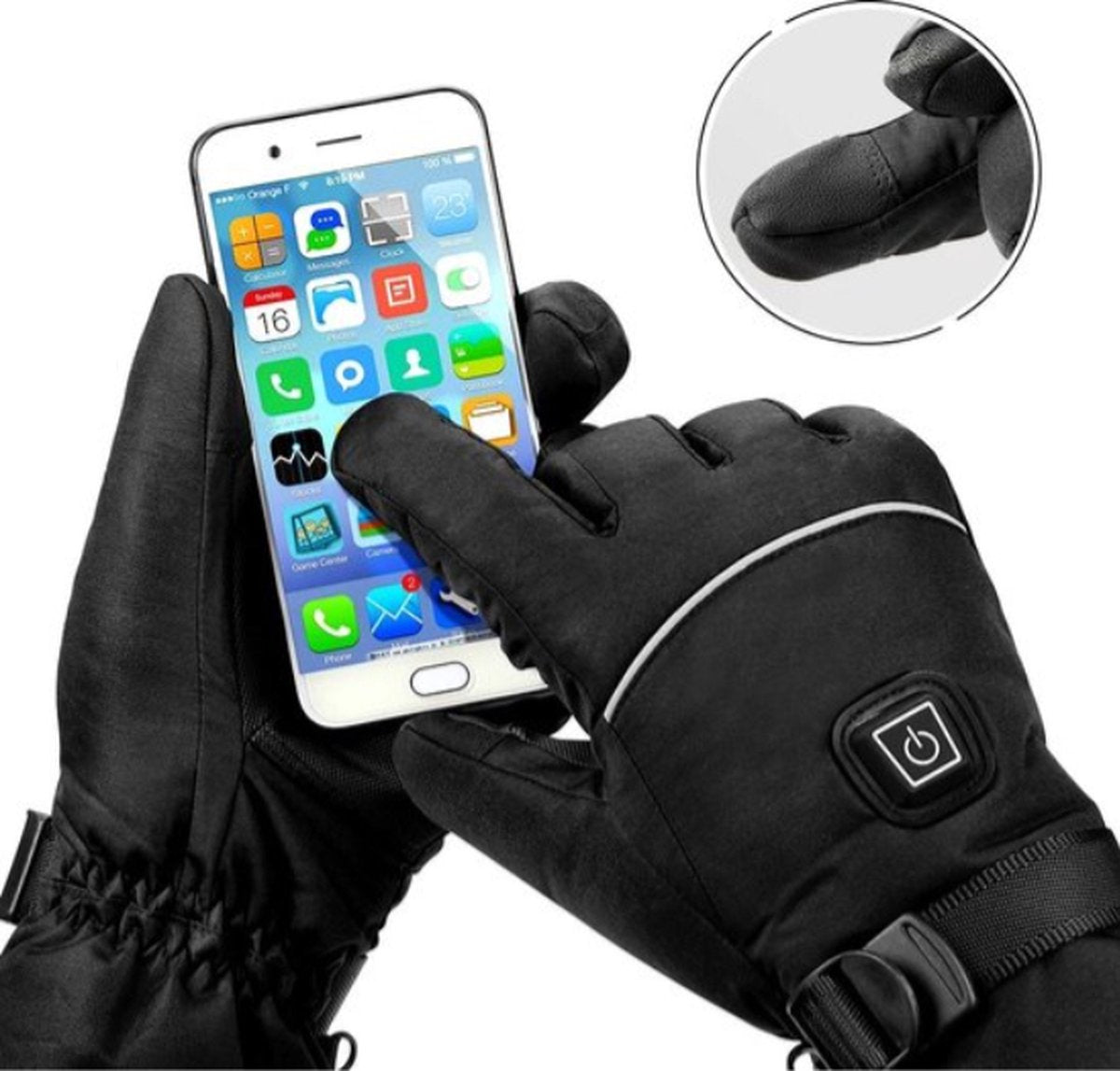 Waterdichte Verwarmde Motorhandschoenen – Werkt op Batterijen, Compatibel met Touchscreen, Ideaal voor Winterse Motorritten, Racing en Rijden – Handverwarmers voor Comfort en Bescherming
