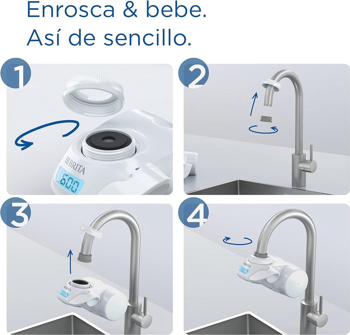 BRITA ON TAP Pro V-MF Waterfiltersysteem incl. 1 filterpatroon - 99,99% - Bacterievrij waterfilters & drinkflessen - Duurzaam Water met Filtertechnologie - Uitstekende Smaak waterfilter kraan