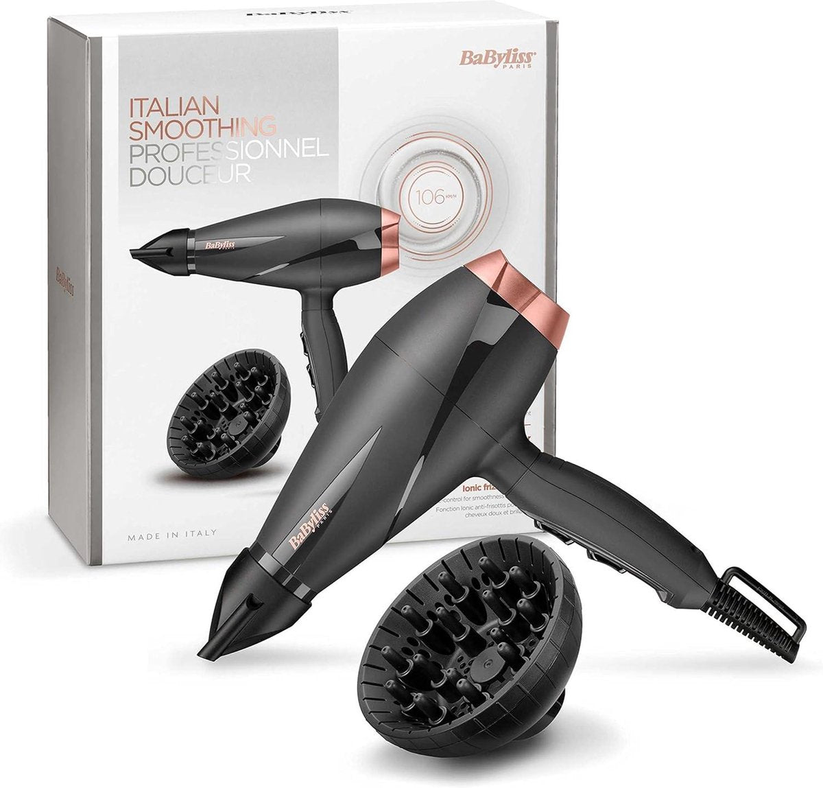 Smooth Pro 2100W Hair Dryer with Diffuser - Powerful AC Motor - Smooth Shiny Hair - Anti-Frizz Function - Cool Shot