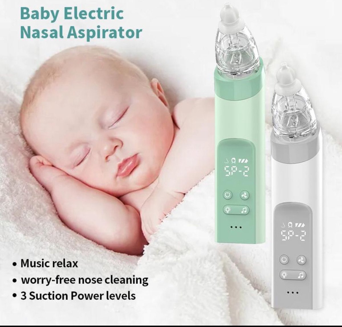 Baby neusreiniger – Elektrische neuszuiger – Neusspirator met USB – Snotverwijderaar – Snoetenpoetser Peuter