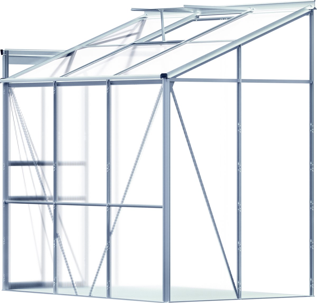 Wall-mounted greenhouse - Aluminium 190x122cm – incl. foundation