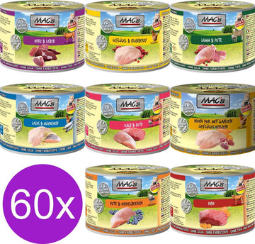 MACâ€™s Kattenvoer Natvoer Blik Mixpakket 60 x 200g + kattensnoepjes