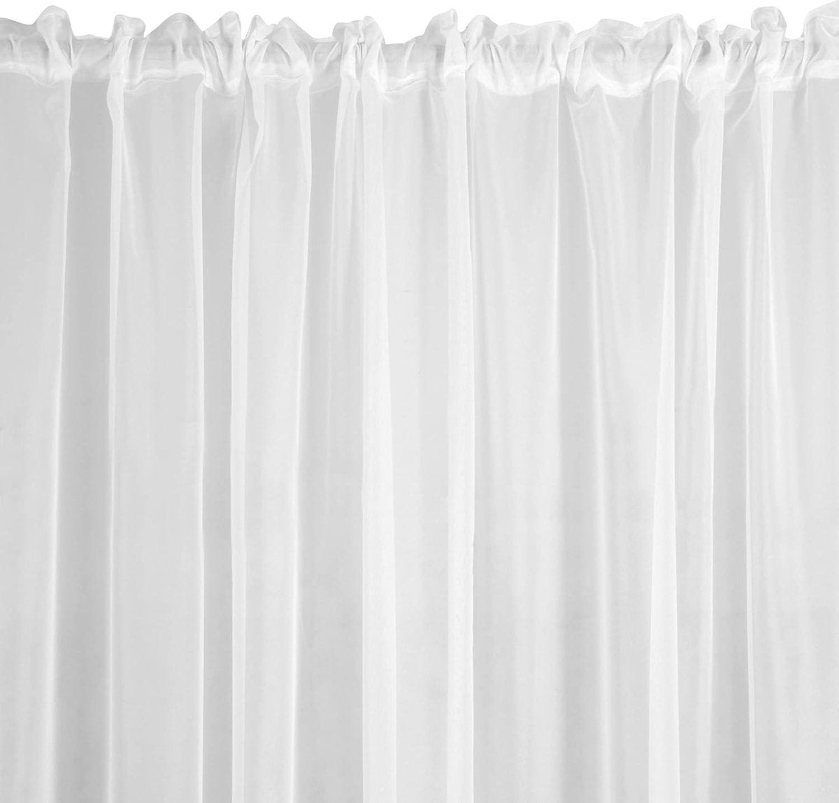 Green Harmony Voile gordijn - transparant - plooiband - slaapkamer - woonkamer - keuken - wit - 400 x 150 cm vitrage kant en klaar met haakjes