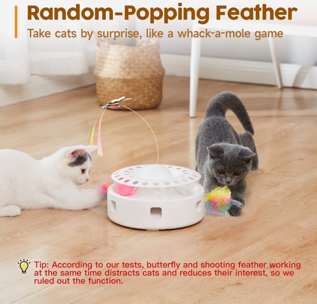 Cat Toys 3-In-1 Smart Interactive Intelligent Kitten Toys, Fluttering Butterfly, Random Moving Feather, Moves Fit And Healthy Toy Pet Cat Kitten