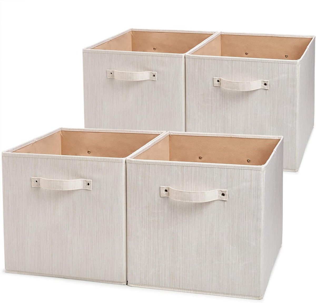 Storage Basket Cotton Foldable Storage Box with Handles for Nursery Toy Closet Beige 33x38x33 cm Storage Box - Storage Box