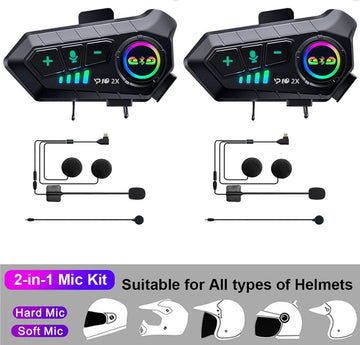 Motorhelm Headset - Helm Headset - Bluetooth Headset - Draadloze Oortelefoon - Waterdicht - Twee stuks