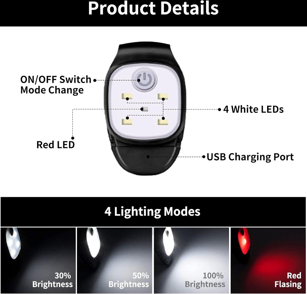 Running lights - Chest light - Running chest light - Walker chest light - USB rechargeable