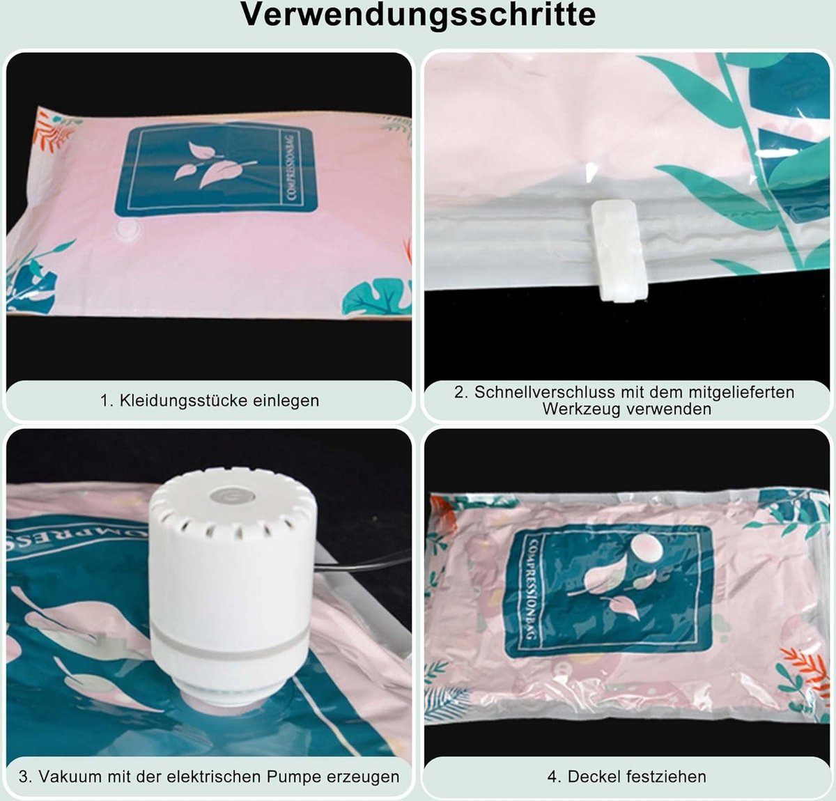 Vacuümzakken voor kleding - set van 8 stuks - elektrische vacuümpomp - dekbedden - matrassen - dekens - kussens - beddengoed - reizen - verhuizen vacuüm opbergzak jumbovacuum opbergzak jumbo