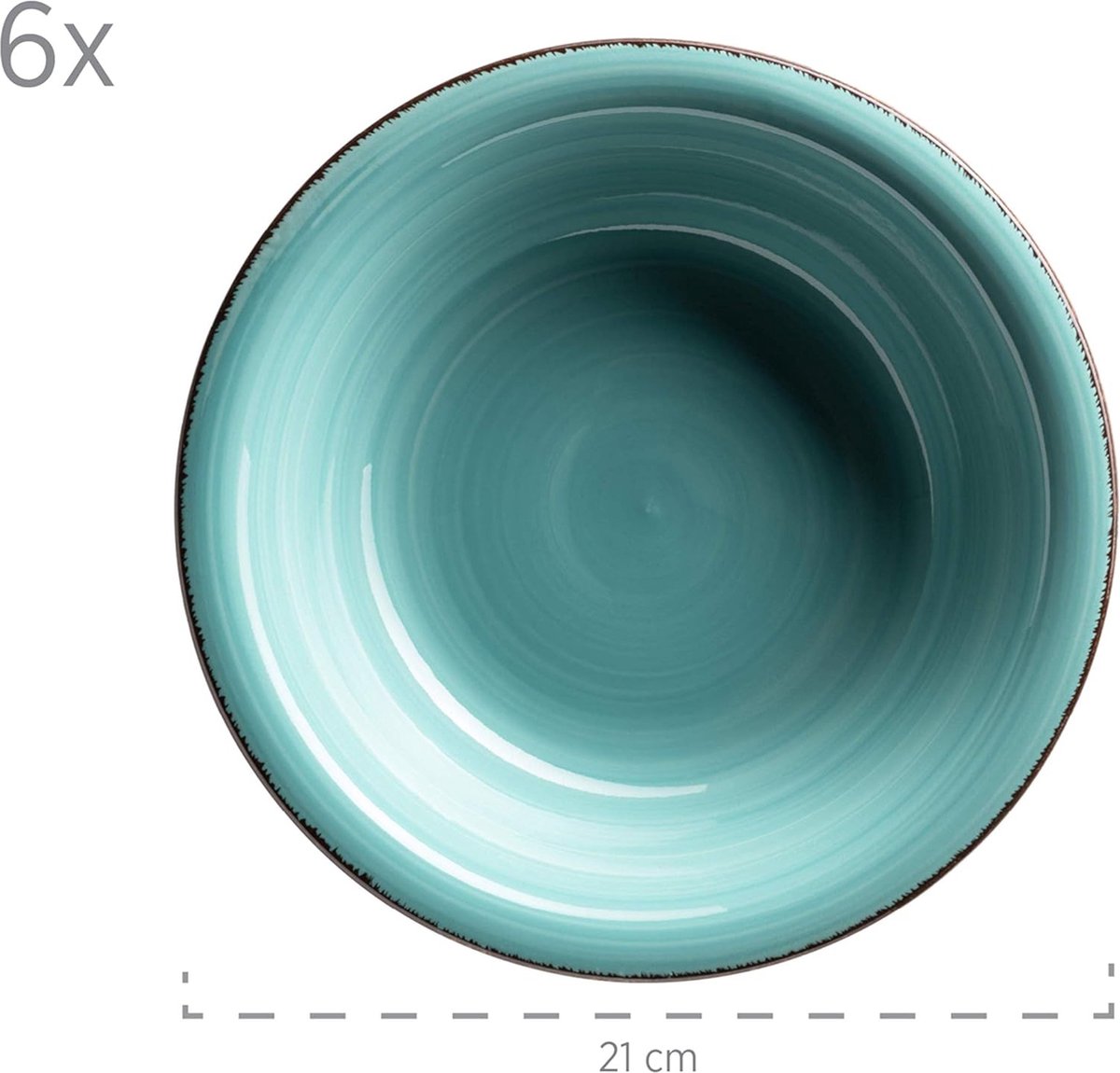 Bordenset, 6 Personen, 12-Delig, Turquoise