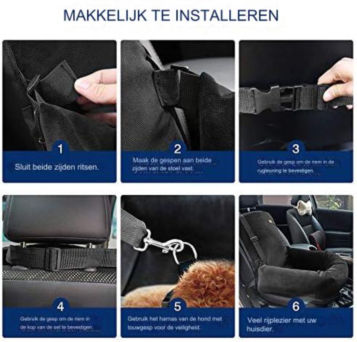 Car Dog Bed Rear Seat - Car Basket Dog - With Anti-slip Bottom and Washable Cover
