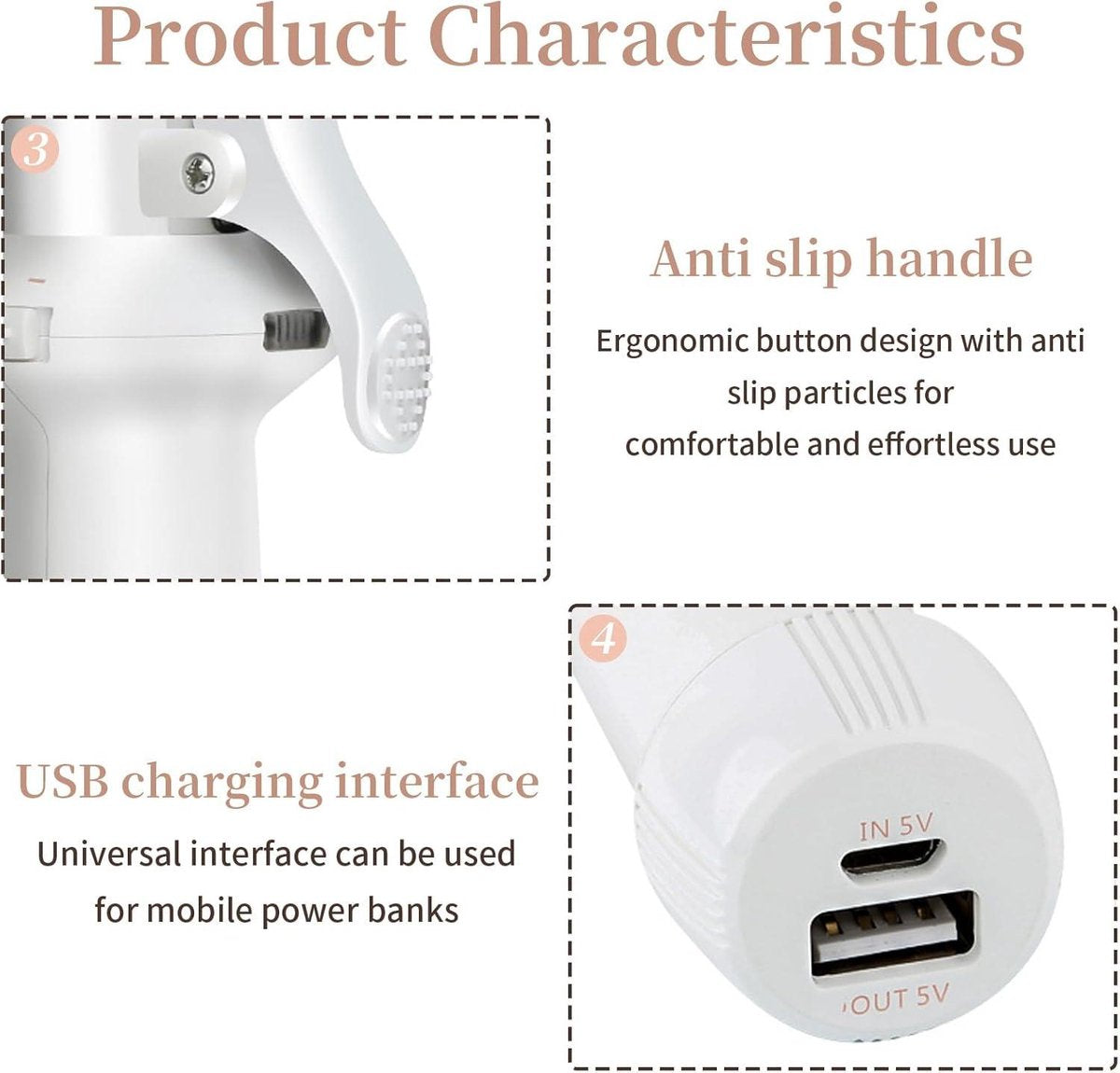 Draadloze USB Oplaadbare Mini Keramische Krultang - Nat & Droog Gebruik - Reisstijltang met Styling Functie