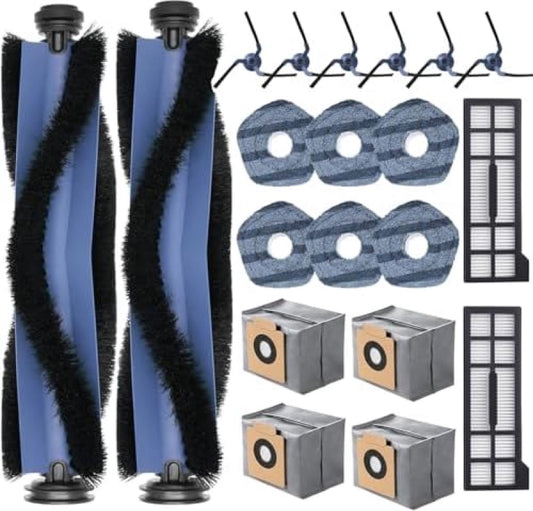 Accessory set for Eufy X10 Pro, Omni Robot Vacuum Cleaner, 4 Dust Bags, Saprdii 6 Mop Pads, 2 Rubber Roller Brushes, 2 Filters, 6 Side Brushes, X10 Pro Spare Parts Kit, Robot Vacuum Cleaner