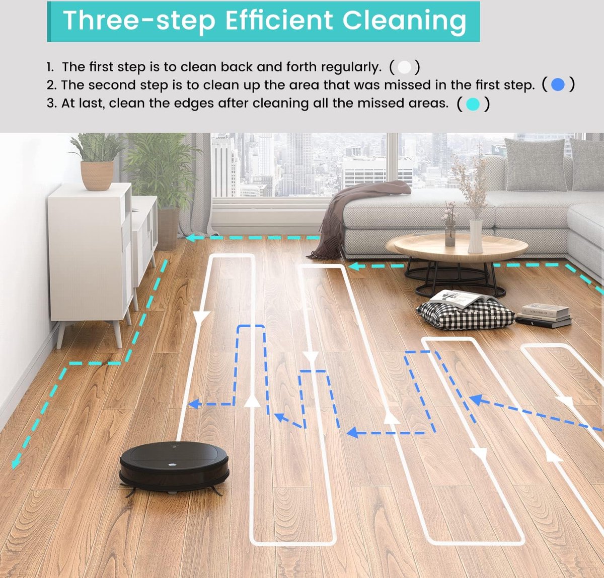Robotstofzuiger M213 met Dweilfunctie - met App - Robot Stofzuiger met Lange Levensduur - Zelfopladende Intelligente Vacuümrobot - 2200pa Zuigkracht - 360° Detectie