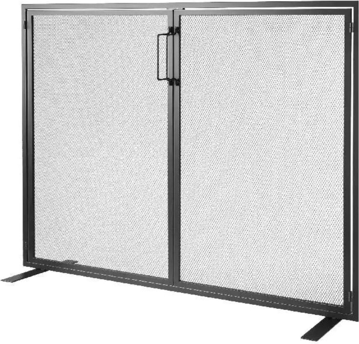 Decotopia - Open Haard - Haardscherm - Vonkenscherm - Vonkenvanger - Veiligheidshek - Zwart - 99 cm breed - 78 cm hoog