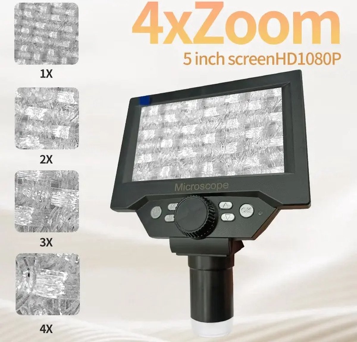 Digitale Microscoop - LCD scherm 5,5 Inch - 1080P - Full HD - 8 Ledlampen