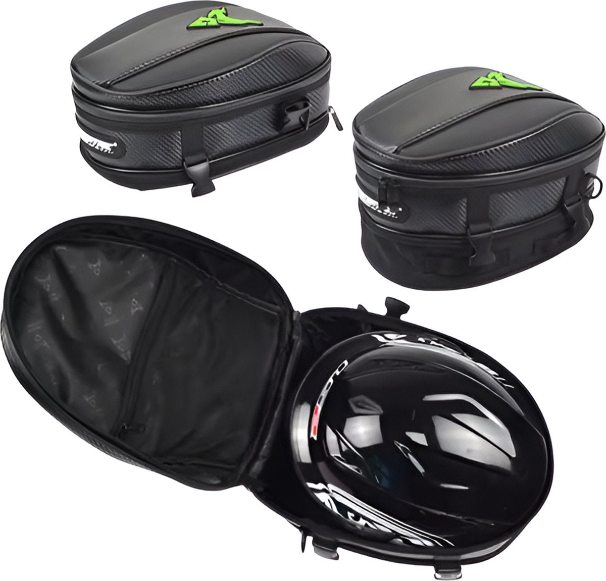E-Shop4u - Motorcycle Backpack - Motorcycle Saddle Bag - Multifunctional Motorcycle Tank Bag and Saddle Bag - Motorcycle Backpack - Gray/Red/Blue/Green - 11.5L Front + 15L Rear - Water-resistant - Reflective Elements