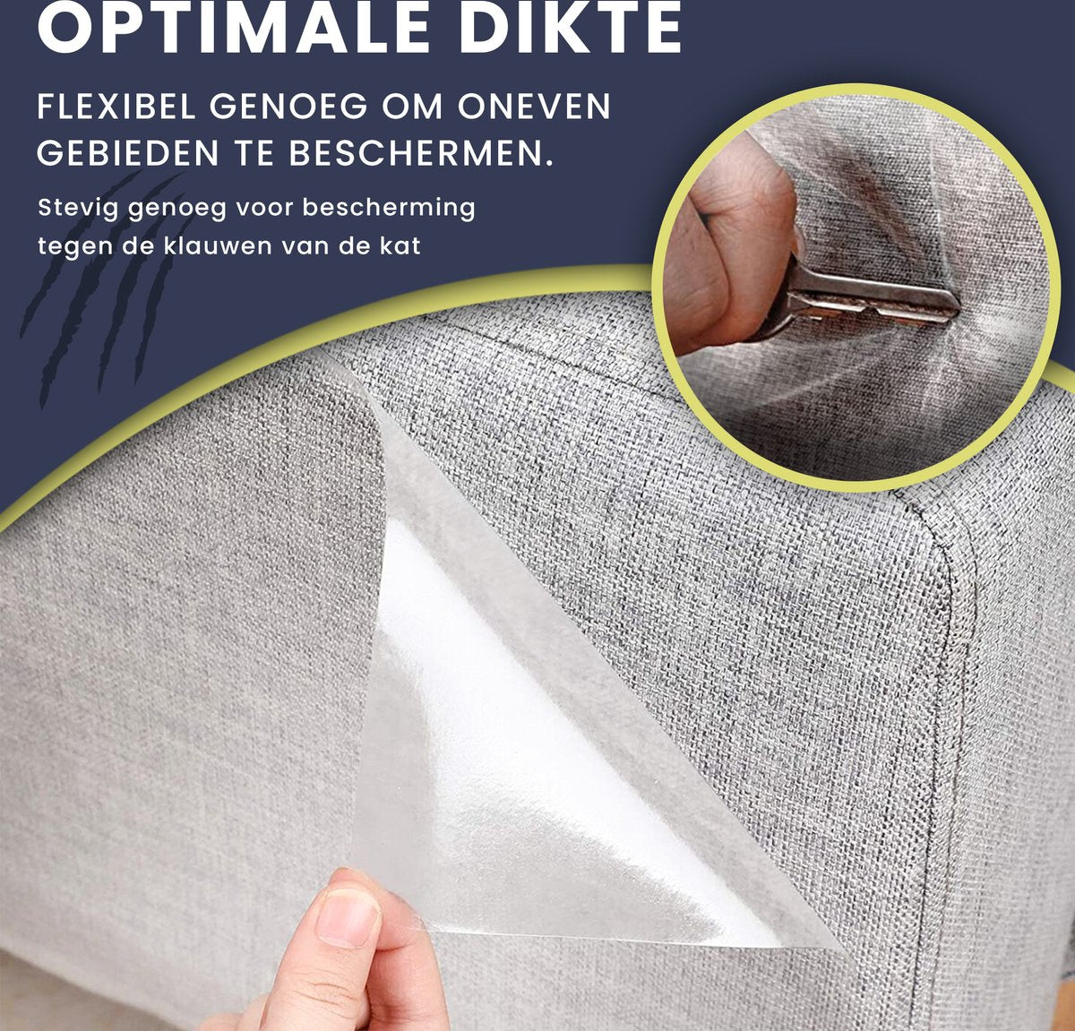 Antikrab Vellen voor Kat en Hond - 6 XL Vellen – Zonder Punaises - Tegen Krabben – Bankbescherming – Meubelbescherming – Krabpaal – Anti Scratch – 43.2 x 30.5cm – Transparant