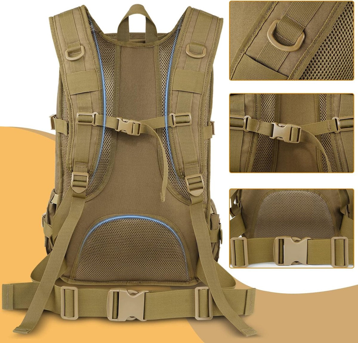 45L Heren Rugzak, Wandelrugzak Militair Outdoor Grote Werk Leger Overleven Tactische Rugzak Waterdichte Reizen Tactische Rugzak voor Trekking Kamperen Reizen Jacht