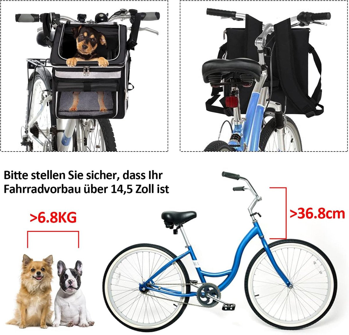 Dog Bicycle Basket - Dog Bike Basket - Dog Bicycle Basket Front - Dog Bicycle Bag Front - Dog Bicycle Basket Electric Bicycle