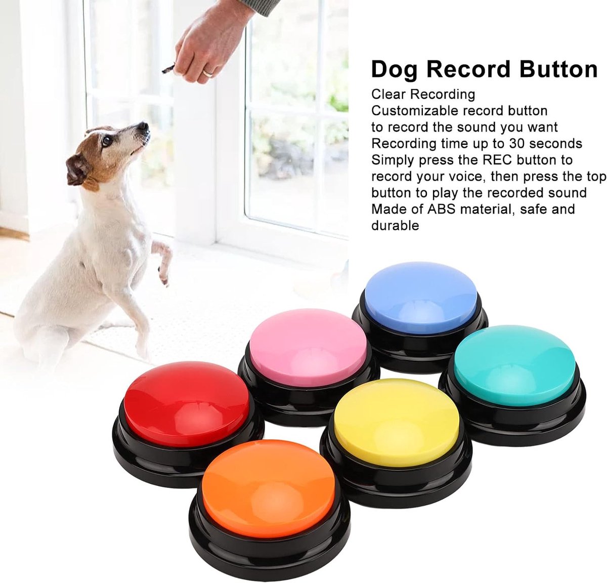 Talk button - Dog button - Dog buttons - Talk buttons - Talk button - Dog talk button - Talk button for dogs - Voice Recorder - With recording function - Dog trainer - Dog training - Training for Dogs - Dog toys - Dog intelligence