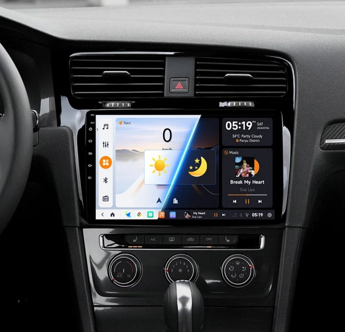 VW Volkswagen Golf 7 | ZWART | 2012 - 2020 | Carplay & Android auto | 2GB & 32GB | Autoradio met navigatie | Radioscherm | 2012 2013 2014 2015 2016 2017 2018 2019 2020 | r line tsi gtd