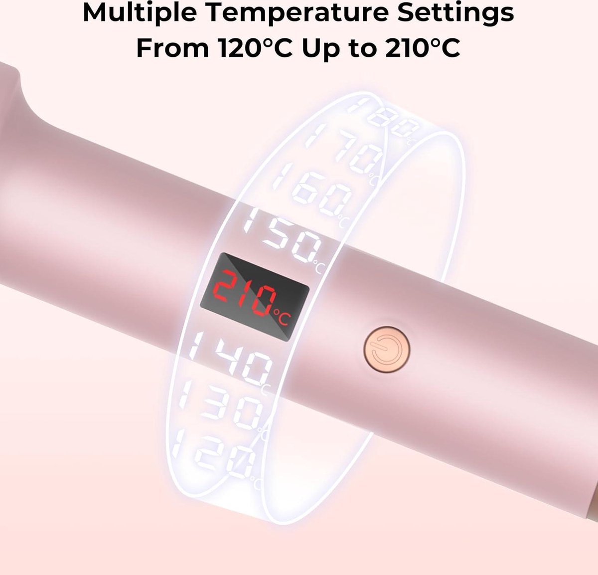 Föhnborstel 38mm Thermal Brush - Warme luchtborstel haarstyling krultang volume haarkam - Ronde borstel dubbele spanning stylingborstels voor op reis - Cadeaus voor vrouwen - Hot brush LCD-display - 120-210 °C