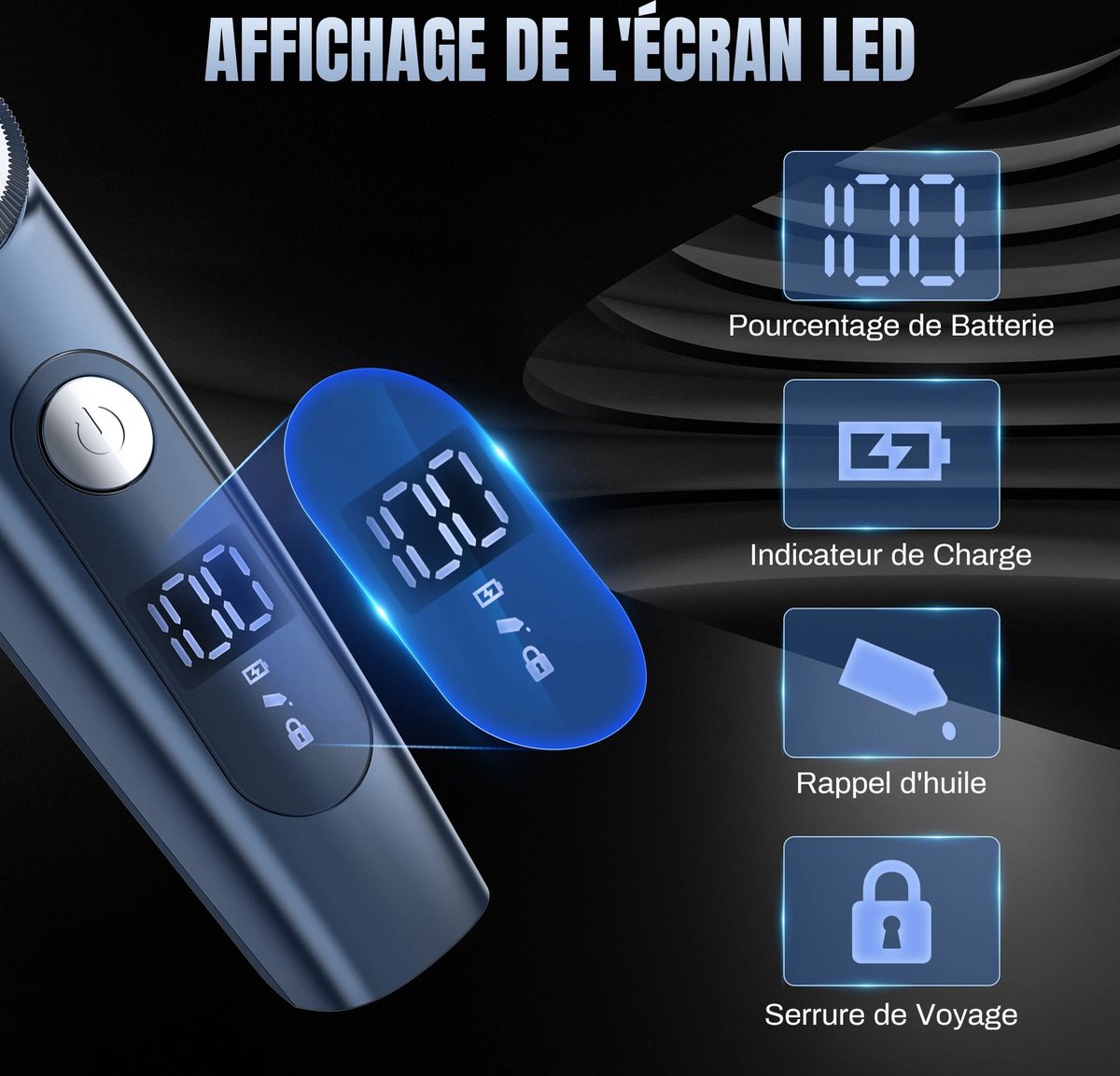 Hair Clipper Machine - Waterproof - Professional Cordless Hair Clipper - Electric Hair Cutting - Barber Trimmers - Men - Black