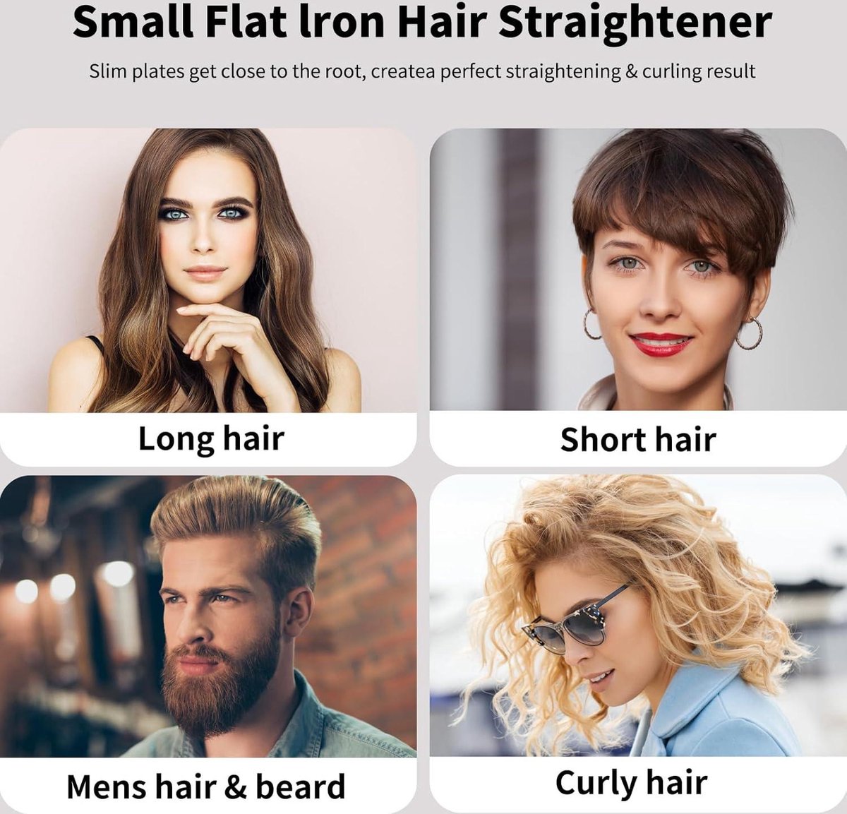 Mini Stijltang Voor Kort Haar 2 in 1 - Glad en Krullend - Instelbare Temperatuur - Keramische Stijltang - Kleine Reizen - Dubbele Spanning - 50 ℃ - 230 ℃